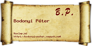 Bodonyi Péter névjegykártya