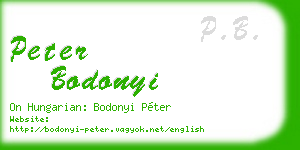 peter bodonyi business card
