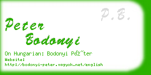 peter bodonyi business card